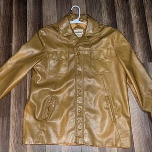 70s Vintage PVC Leather Tan Kentfield Jacket